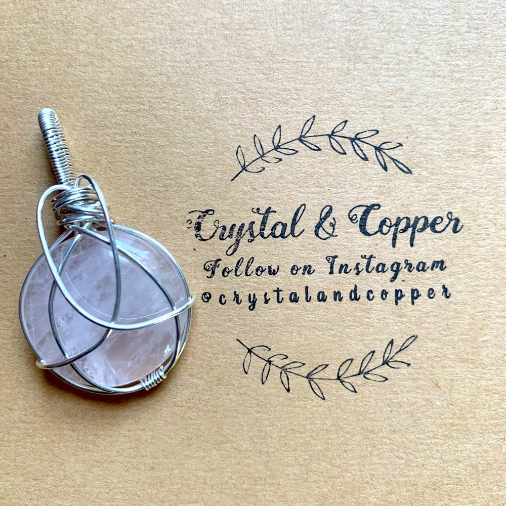 Artisan Sterling Silver Rose Quartz Pendant